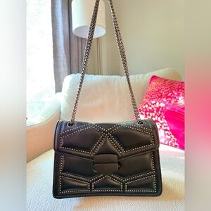 Black Studded Chain Shoulder Bag